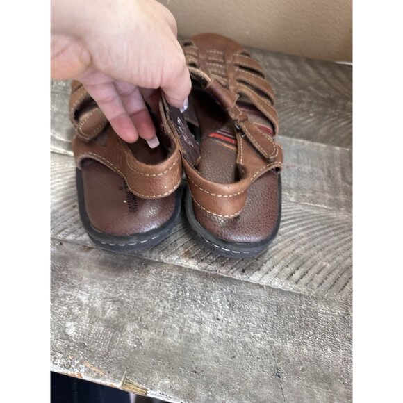 Minnetonka Sandals Womens Shoes Leather Brown Fisherman Open Toe Narrow 12 WW - Picture 4 of 5